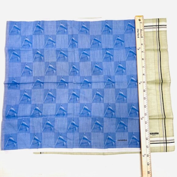 2 New  Renoma Paris  Men pocket square costton/silk, 18" Lavender green (39) - Picture 5 of 5